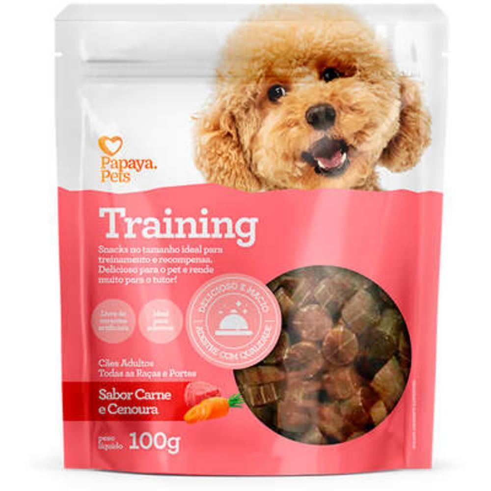 Petisco Papaya Pets Training para Cães Adultos Sabor Carne e Cenoura - 100g