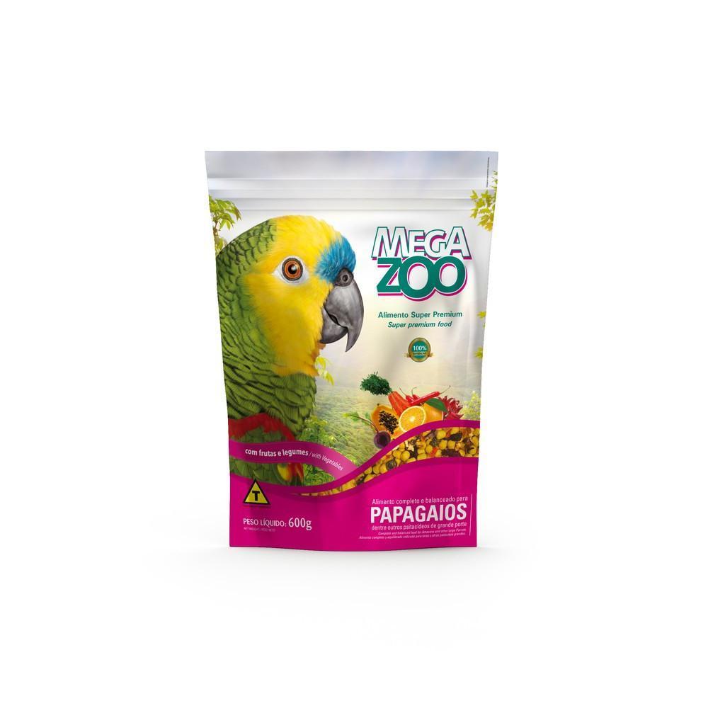 Megazoo Extrusada Papagaios C/Frutas E Leg 600G