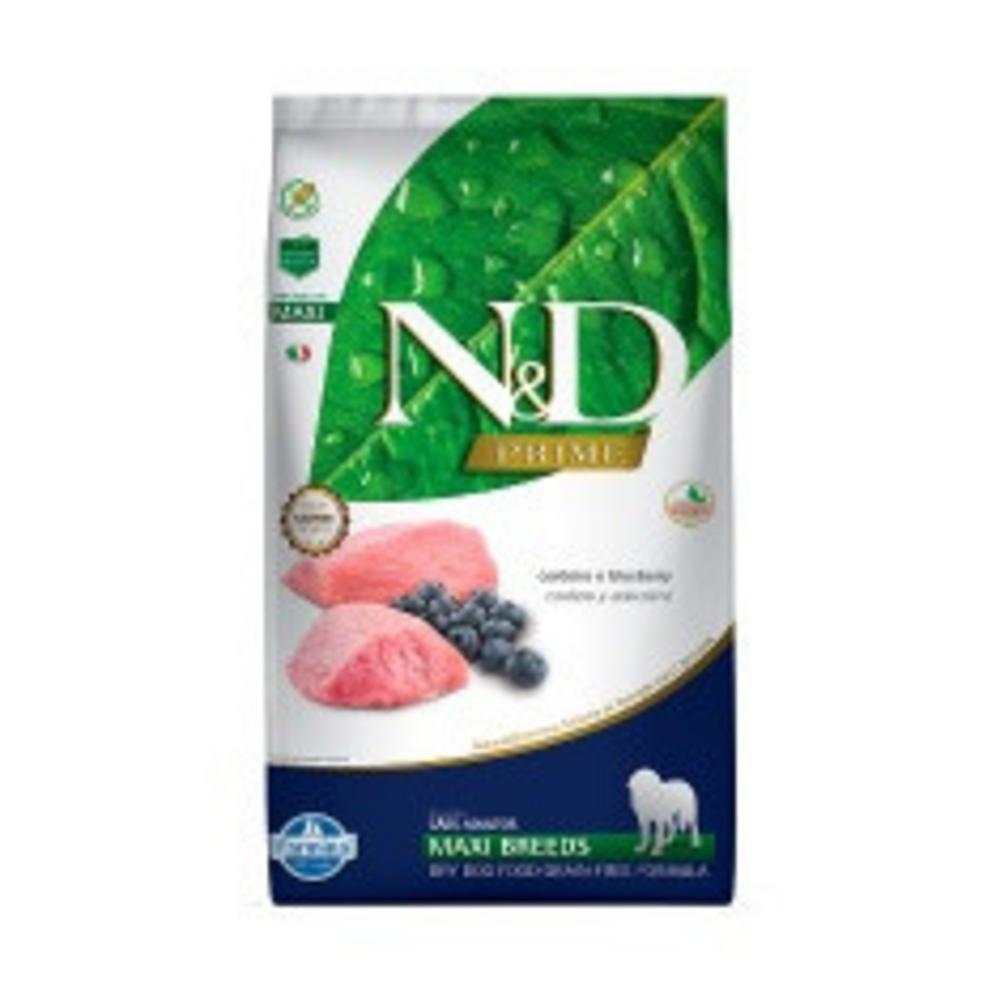 Ração N&D Prime para Cães Adultos de Raças Grandes Sabor Cordeiro e Blueberry - 10,1kg