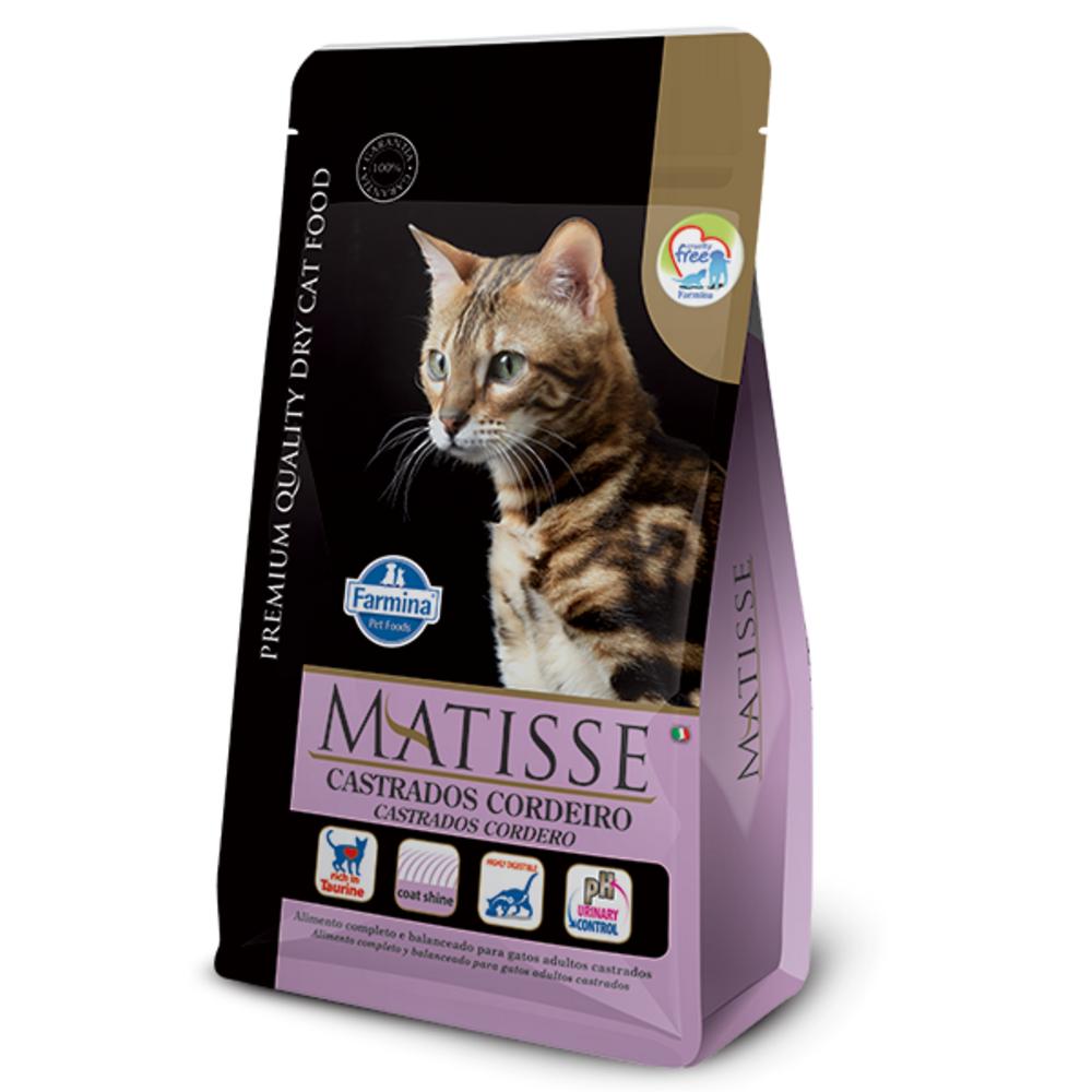 Matisse para Gatos Adultos Castrados de Todas as Raças Sabor Cordeiro e Arroz 7,5Kg