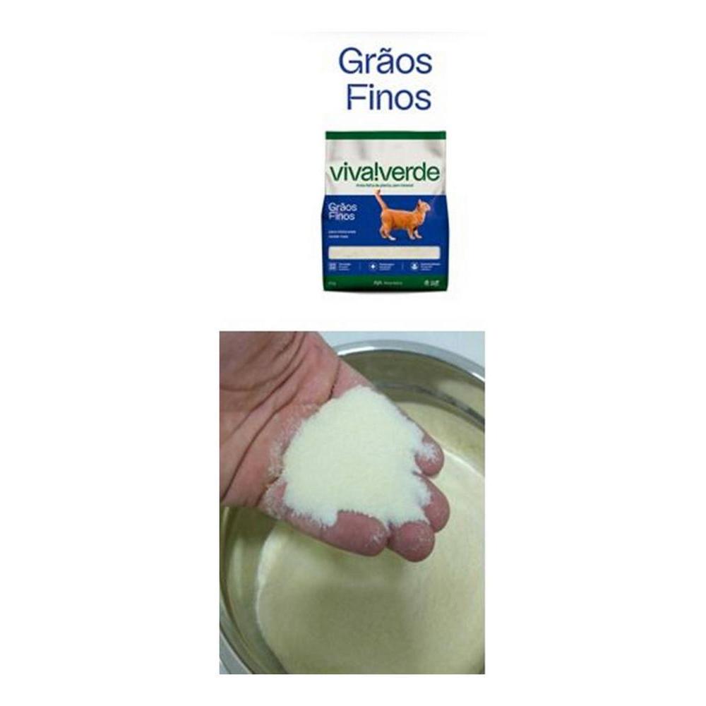 Areia Higiênica Viva Verde Grãos Finos Biodegradável 4kg