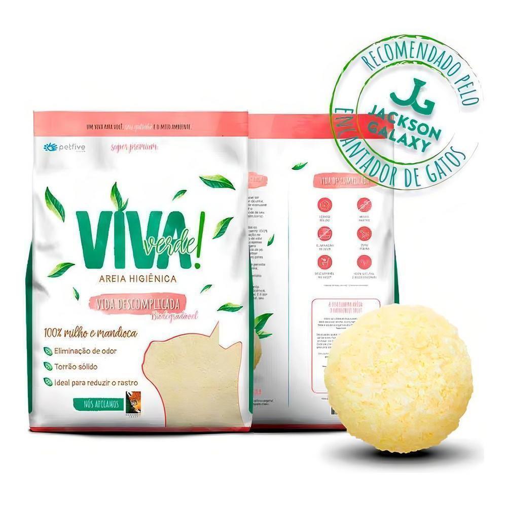 Areia Higiênica Viva Verde Grãos Mistos para Gatos 4KG