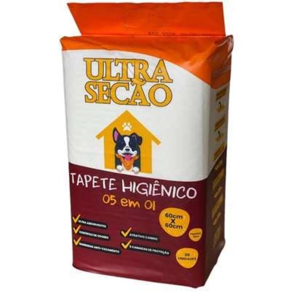 Tapete Higiênico Ultra Secão 05 em 01 60x60 para Cães - 30 Unidades