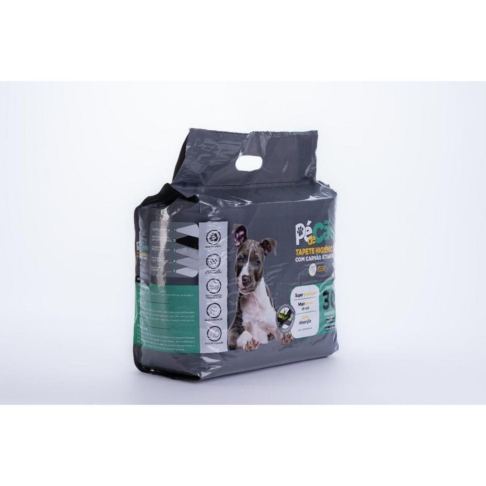 Tapete Higiênico com Carvão Ativado Pé de Cão 80x60 com 30 unidades