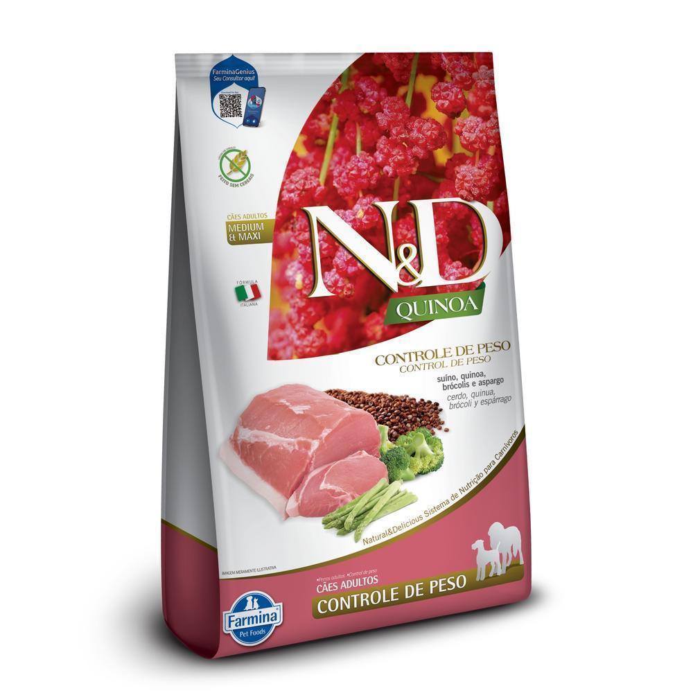 N&D Quinoa Controle de Peso para Cães Adultos de Raças Médias e Grandes Sabor Suíno 10,1Kg