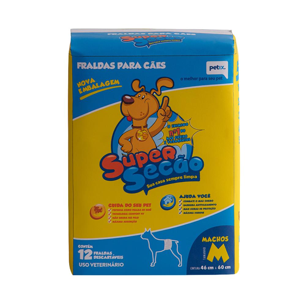 Fralda Super Secão Macho Tamanho M Petix com 12Un