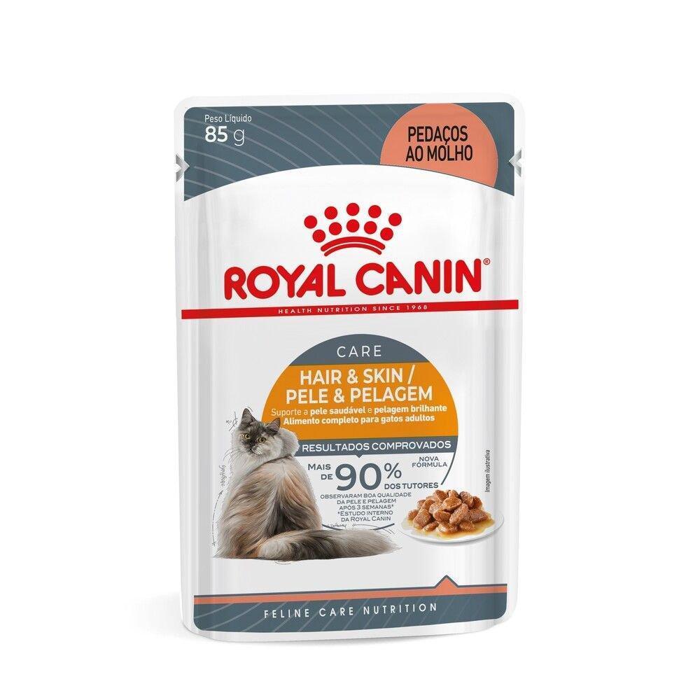 Ração Úmida Royal Canin Sachê Hair & Skin para Gatos adultos - 85 g