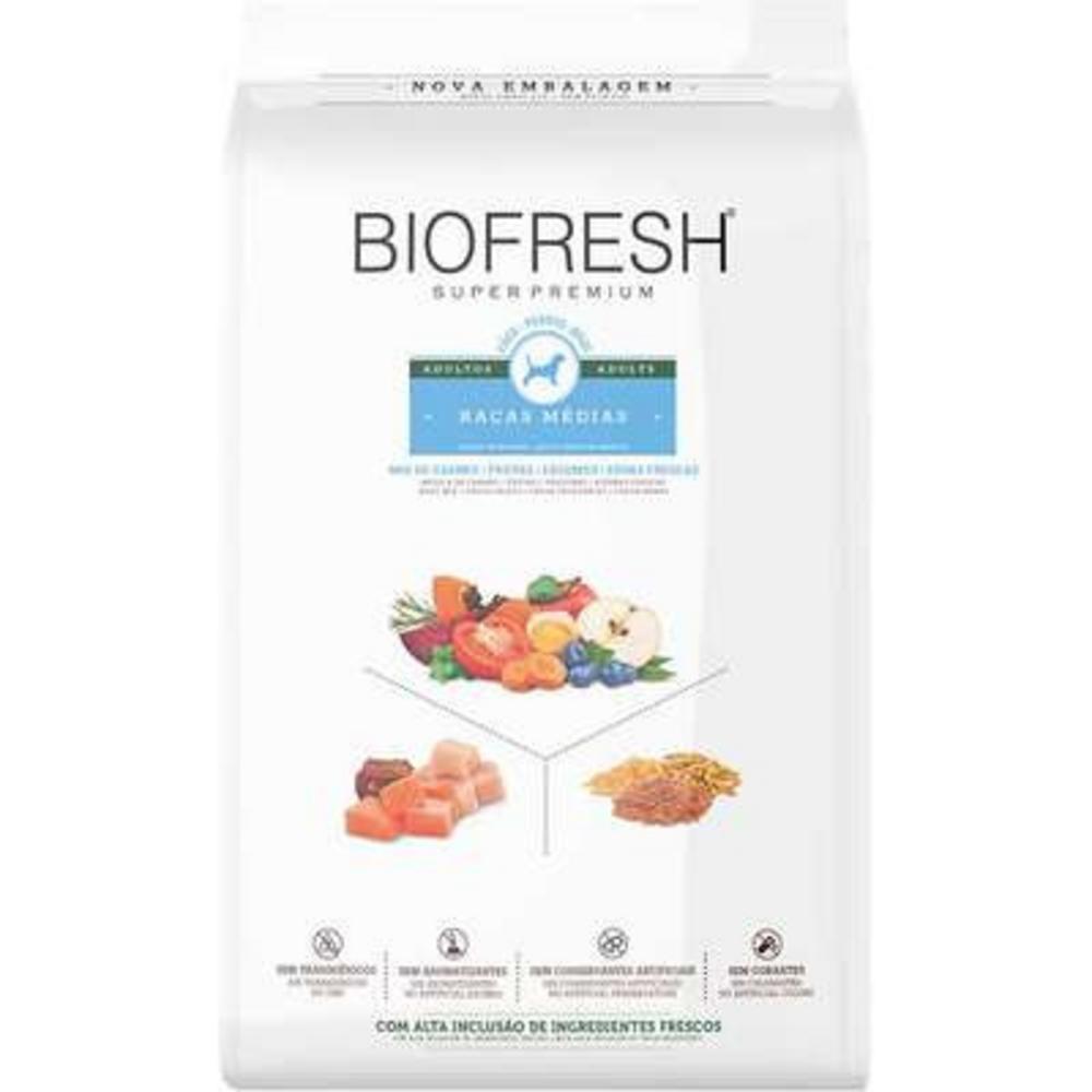Ração Seca Biofresh Mix de Carne, Frutas, Legumes e Ervas Frescas Cães Adultos de Raças Médias - 3Kg