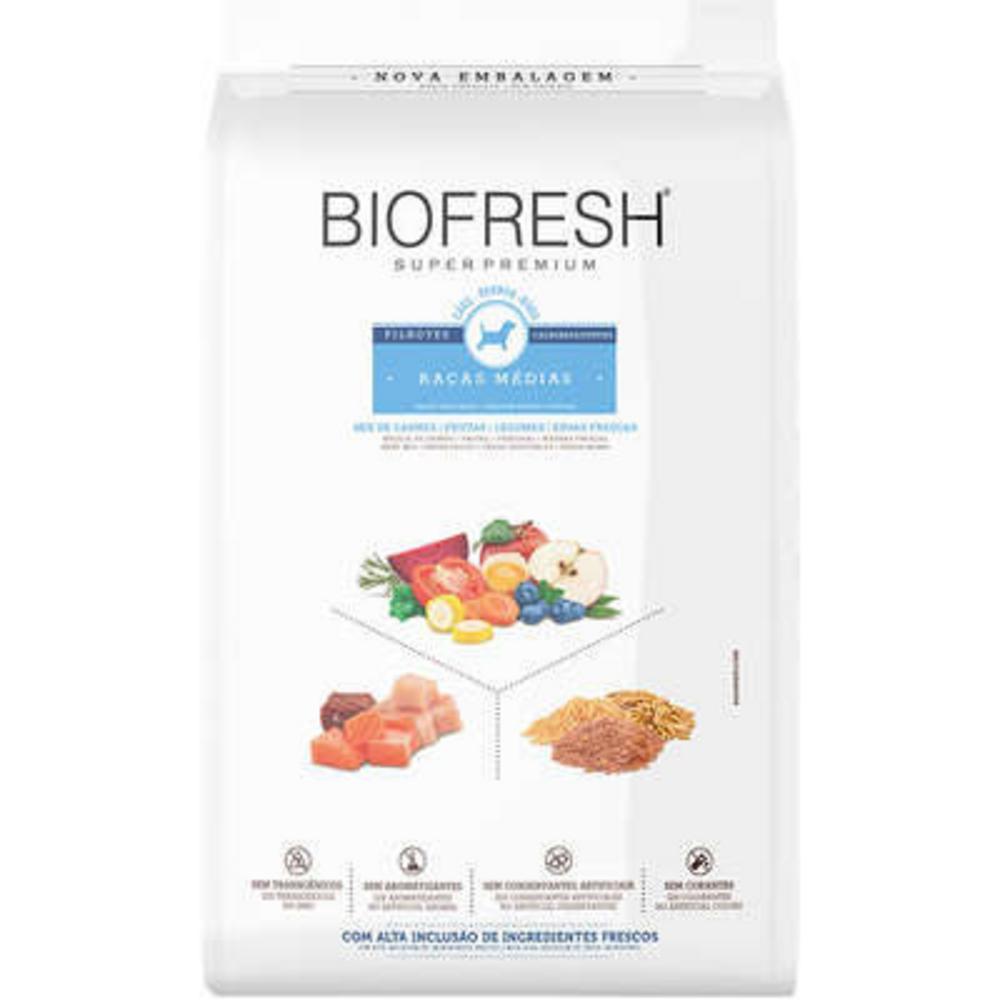 Ração Seca Biofresh Mix de Carne, Frutas, Legumes e Ervas Frescas Cães Filhotes de Raças Médias - 15Kg
