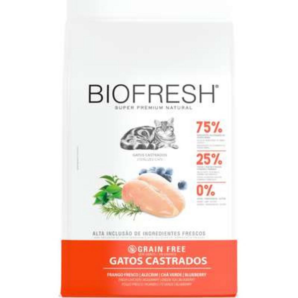 Ração Seca Biofresh Frango Fresco, Alecrim, Chá Verde e Blueberry para Gatos Castrados - 400 g