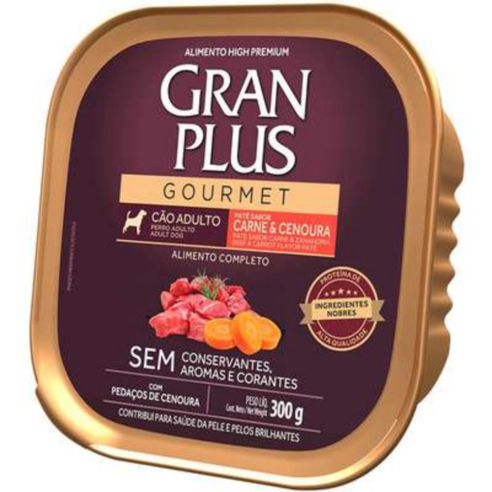 Ração Úmida GranPlus Gourmet Patê Carne e Cenoura para Cães Adultos - 300 g