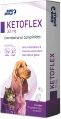 Anti-inflamatório Ketoflex para Cães e Gatos 30mg - 10 comprimidos
