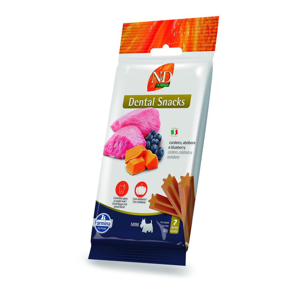 Petisco Dental N&D Pumpkin para Cães de Raças Mini e Pequenas Sabor Cordeiro e Blueberry 60g