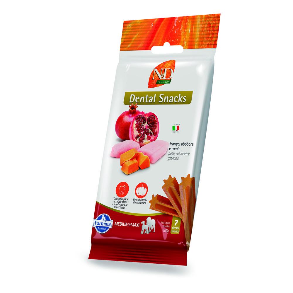 Petisco Dental N&D Pumpkin para Cães de Raças Médias e Grandes Sabor Frango e Romã 100g
