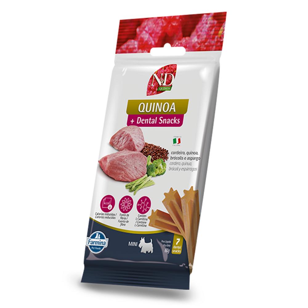 Petisco Dental N&D Quinoa Controle de Calorias para Cães de Raças Mini e Pequenas Sabor Cordeiro, Quinoa, Brócolis e Aspargo 60g