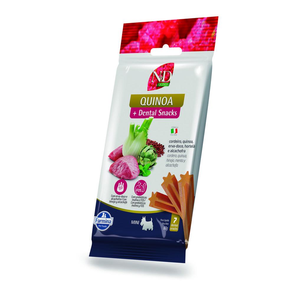 Petisco Dental N&D Quinoa para Cães de Raças Mini e Pequenas Sabor Cordeiro, Quinoa, Erva-doce, Hortelã e Alcachofra 60g