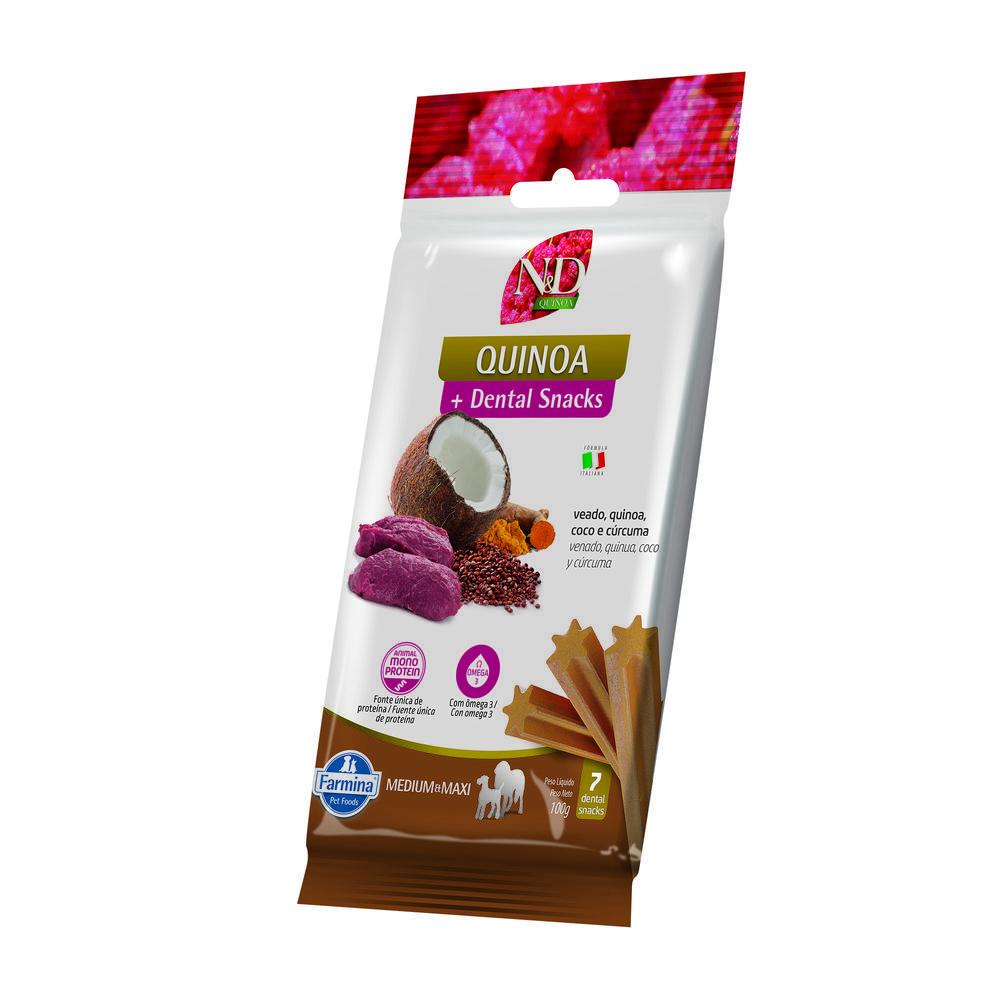 Petisco Dental N&D Quinoa para Cães de Raças Médias e Grandes Sabor Veado, Quinoa, Coco e Cúrcuma 100g