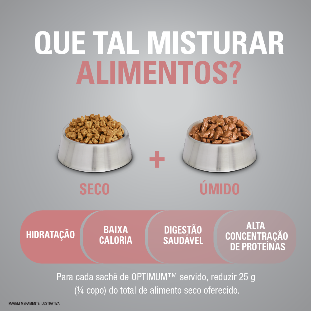 Ração Optimum para Gatos Adultos Sabor Carne 1kg