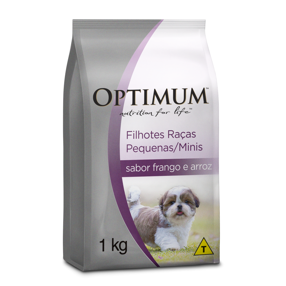 Ração Optimum para Cães Filhotes Raças Pequenas e Minis Sabor Frango e Arroz 1kg