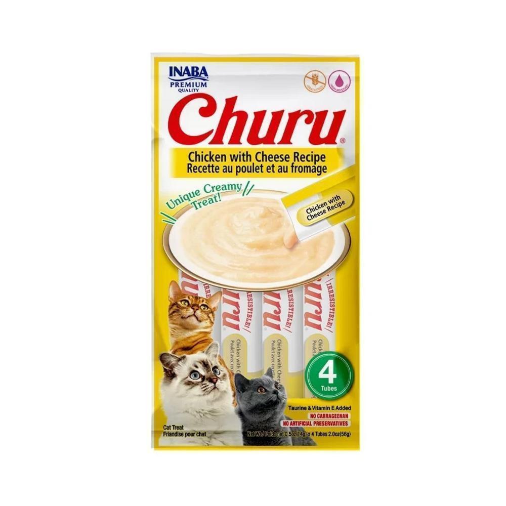 Petisco Purê Galinha com Queijo para Gatos Churu 14G
