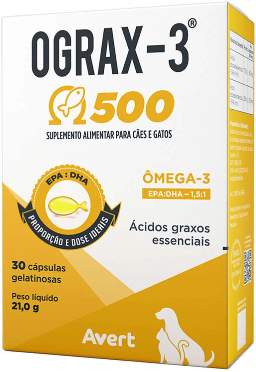 Ograx-3 500 Avert com 30 Cápsulas