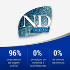 N&D Ocean para Gatos Adultos de Todas as Raças Sabor Atum, Sardinha e Camarão 70g
