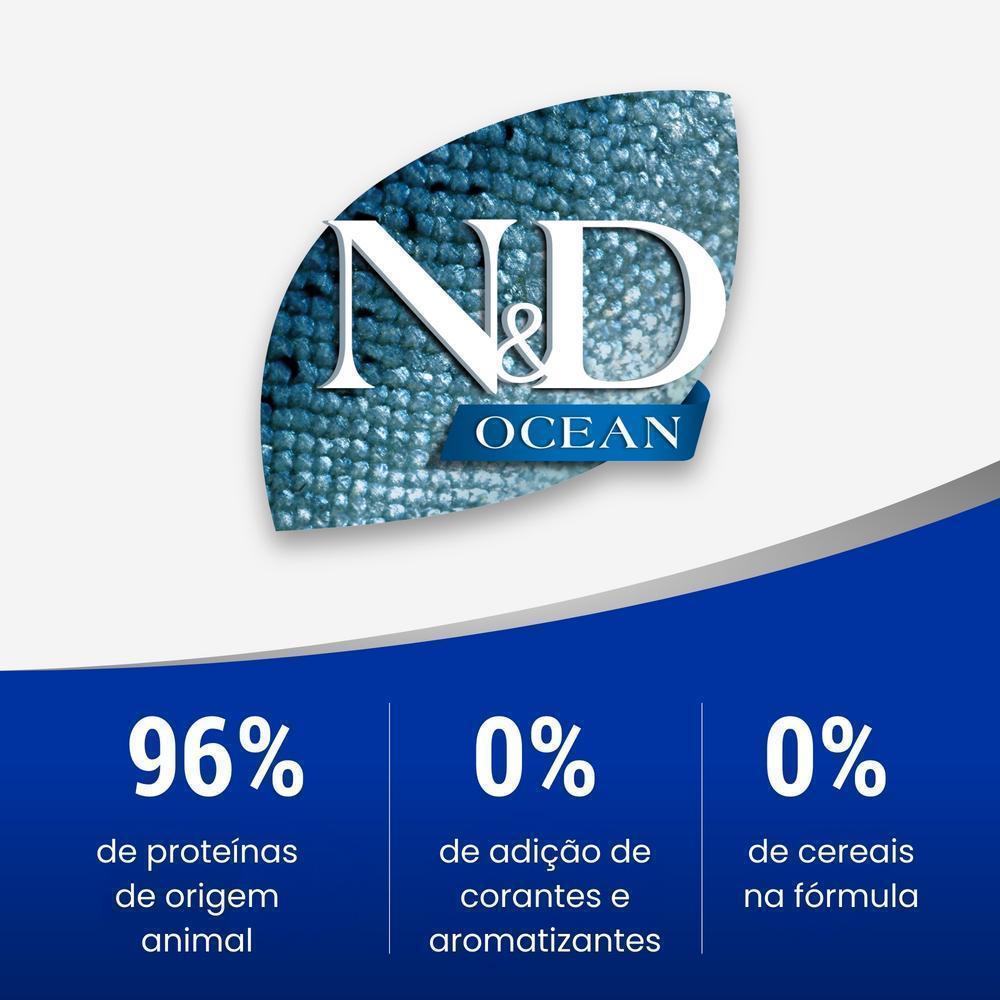 N&D Ocean para Gatos Adultos de Todas as Raças Sabor Atum, Sardinha e Camarão 70g