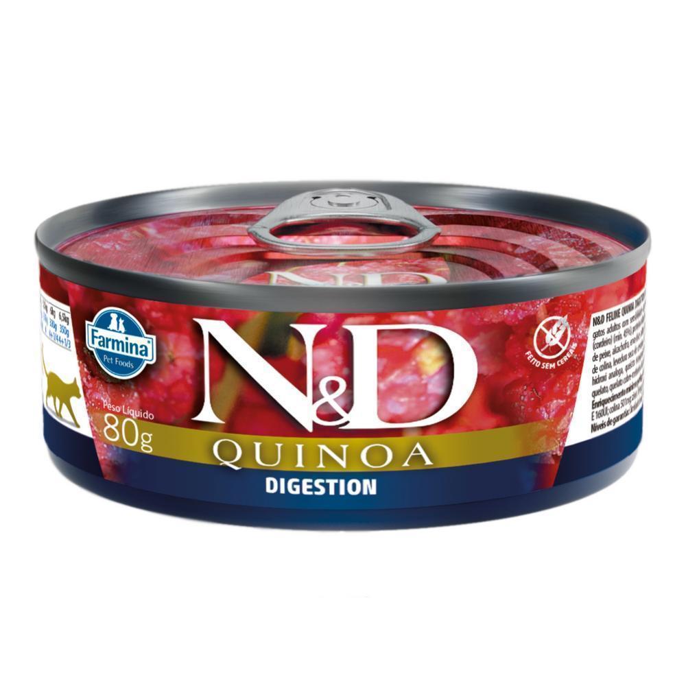 N&D Quinoa para Gatos Adultos de Todas as Raças Sabor Quinoa, Brocolis, Aspargos e Cordeiro 80g