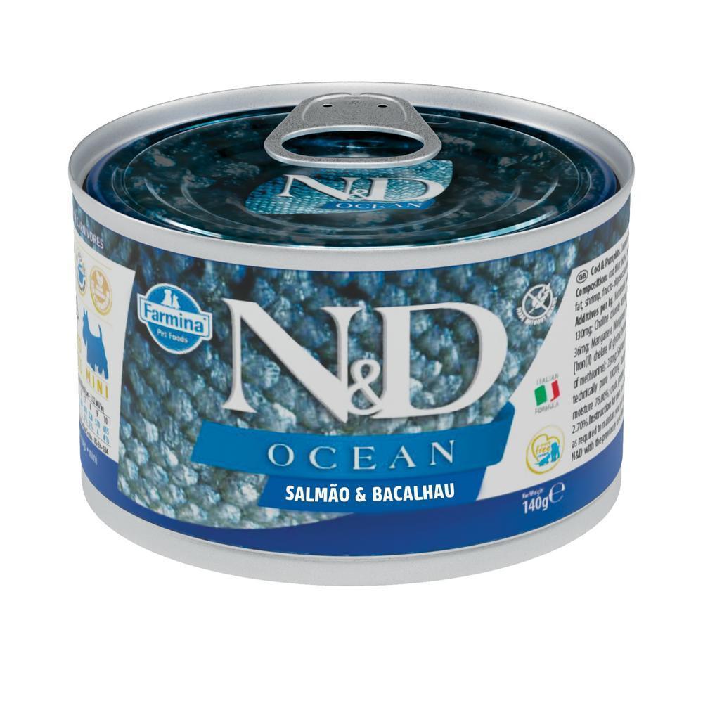 N&D Ocean para Cães Adultos de Todas as Raças Sabor Salmão e Bacalhau 140g