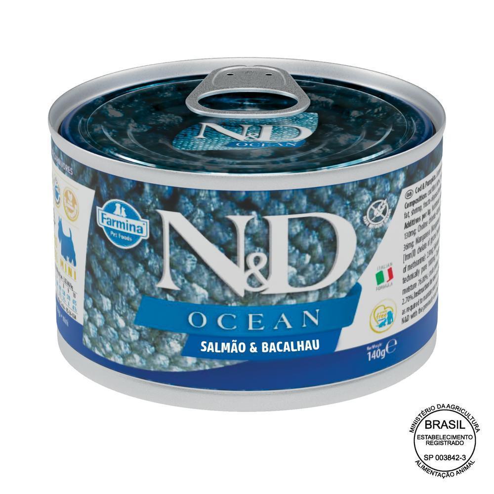 N&D Ocean para Cães Adultos de Todas as Raças Sabor Salmão e Bacalhau 140g