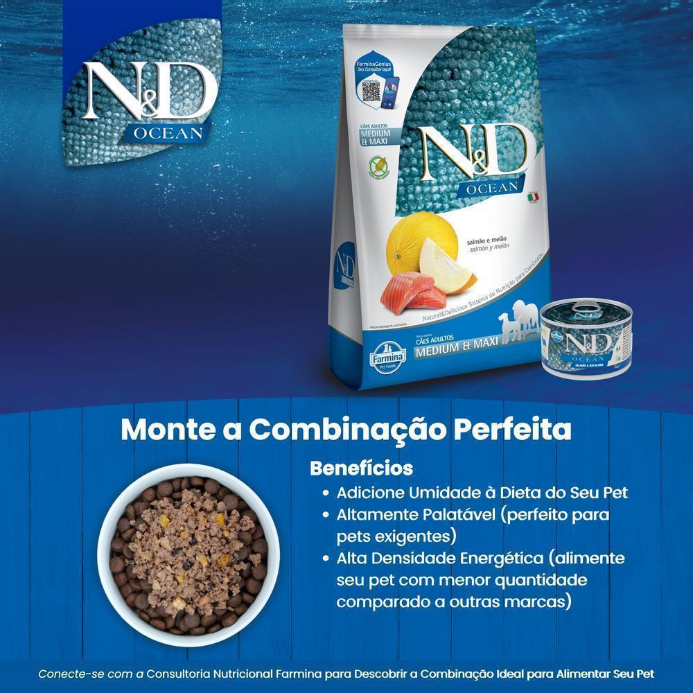N&D Ocean para Cães Adultos de Todas as Raças Sabor Salmão e Bacalhau 140g