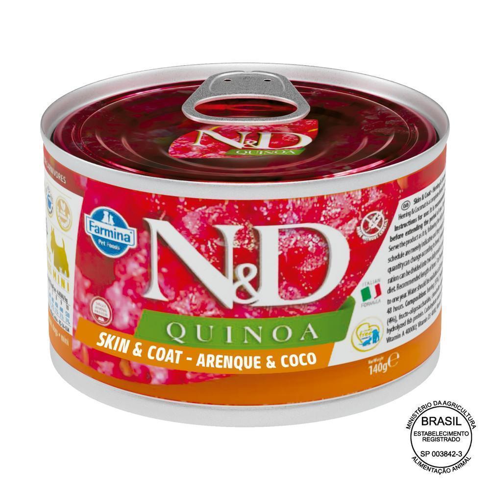 N&D Quinoa para Cães Adultos de Todas as Raças Sabor Quinoa, Coco e Arenque 140g
