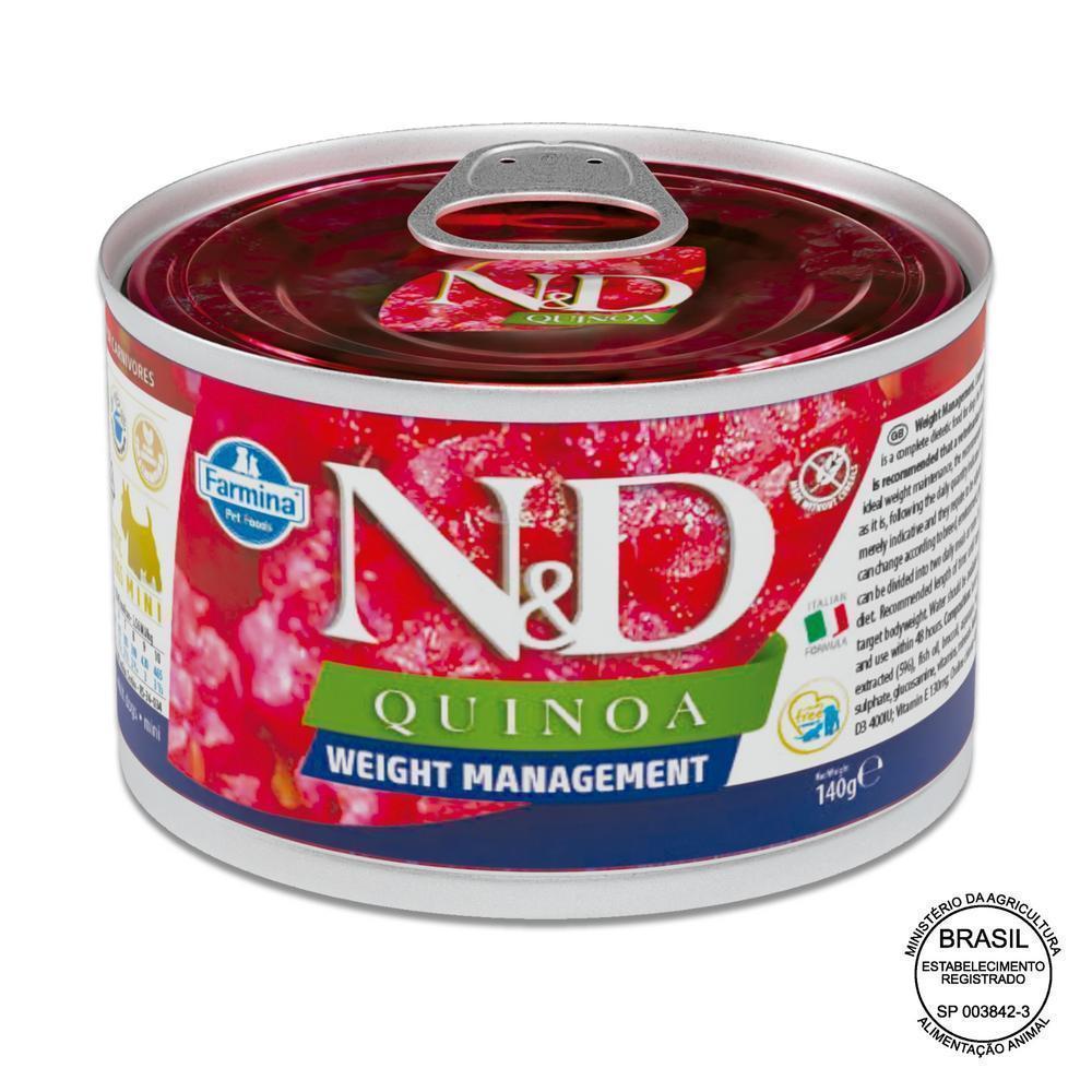 N&D Quinoa para Cães Adultos de Todas as Raças Sabor Quinoa, Brocolis, Aspargos e Cordeiro 140g