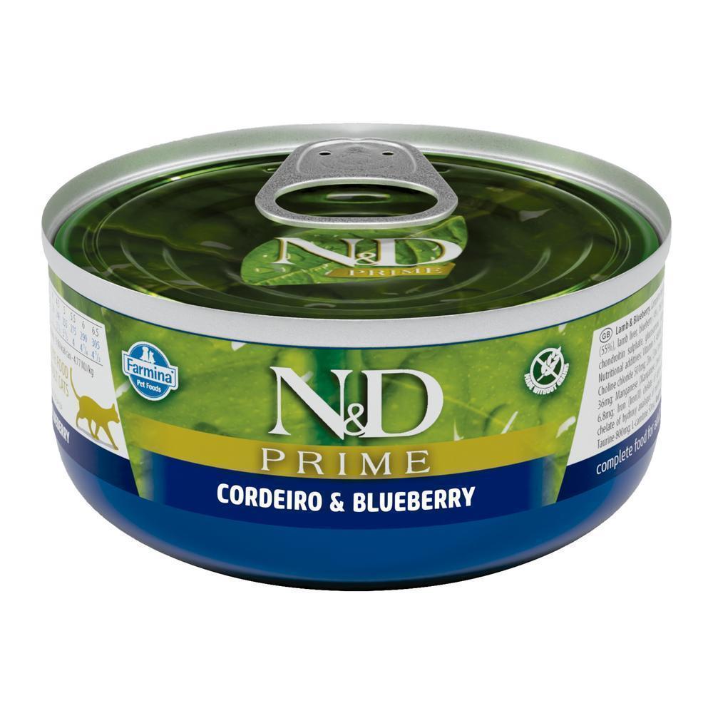N&D Prime para Gatos de Todas as Raças Sabor Cordeiro e Blueberry 70g