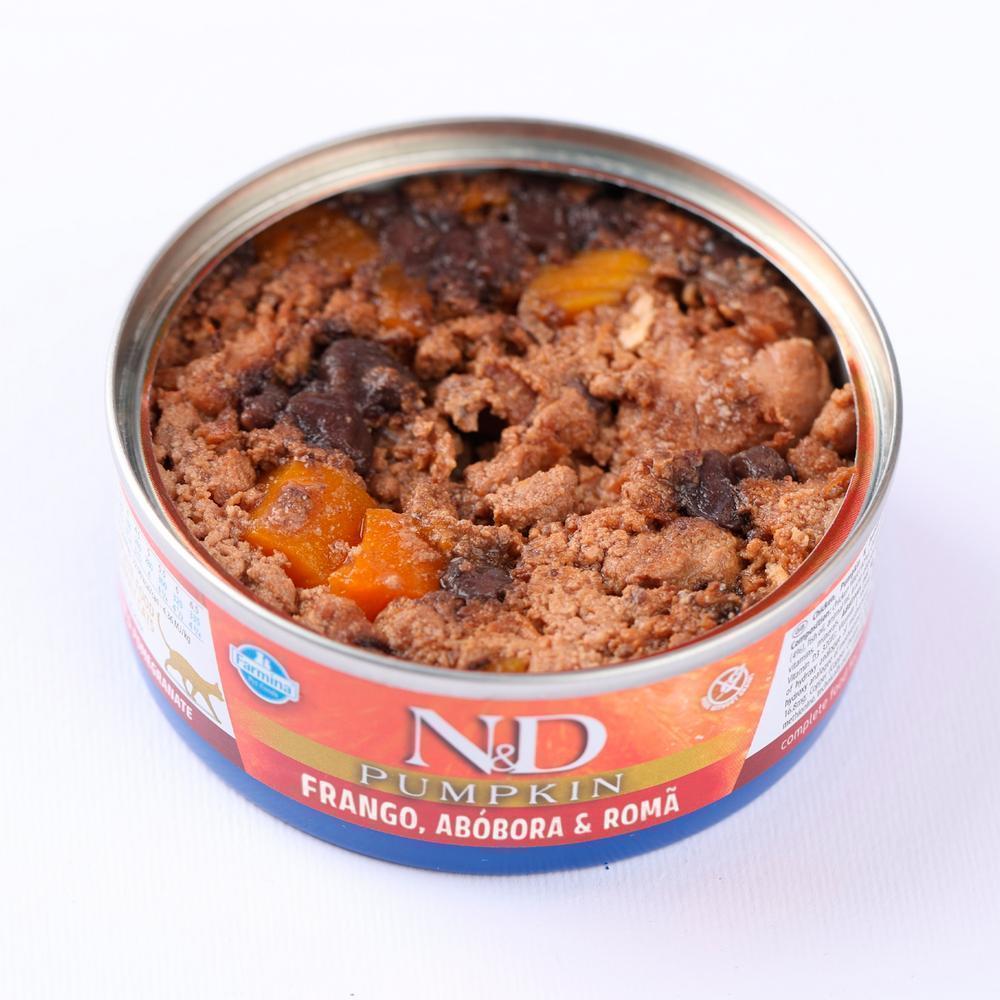 N&D Pumpkin para Gatos Adultos de Todas as Raças Sabor Frango, Abóbora e Romã 70g