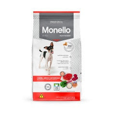 Ração Monello para Cães Adultos de Porte Pequeno Sabor Carne, Arroz e Beterraba