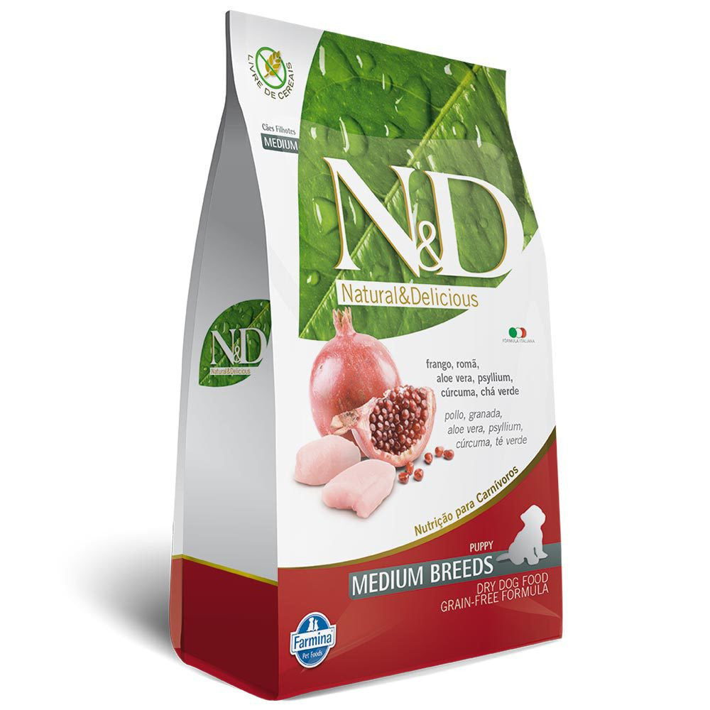 Ração N&D Prime para Cães Filhotes de Raças Médias Frango e Romã  10.1kg