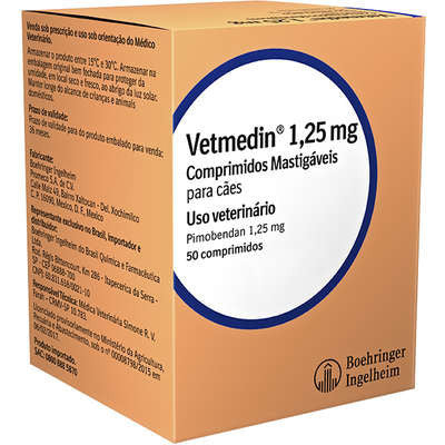 Vetmedin 1,25Mg Boehringer Ingelheim, Caixa com 50 Comprimidos