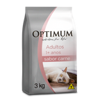 Ração Optimum para Gatos Adultos Sabor Carne 3kg