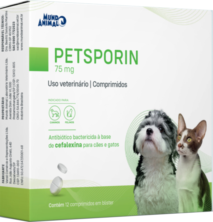 Petsporin 75 mg 12 Cp. (Cefalexina)