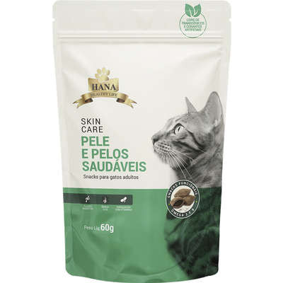 Snack Hana Healthy Life para Gatos Adultos Sabor Fígado Pele e Pelos Saudáveis - 60g