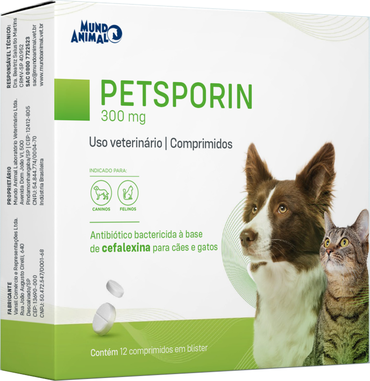 Petsporin 300 mg 12 Cp. (Cefalexina)