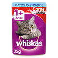 Ração Úmida Whiskas Sachê Carne ao Molho para Gatos Adultos Castrados 85 g 15un