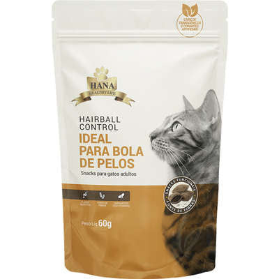 Snack Hana Healthy Life para Gatos Adultos Sabor Fígado Ideal para Bola de Pelos - 60g