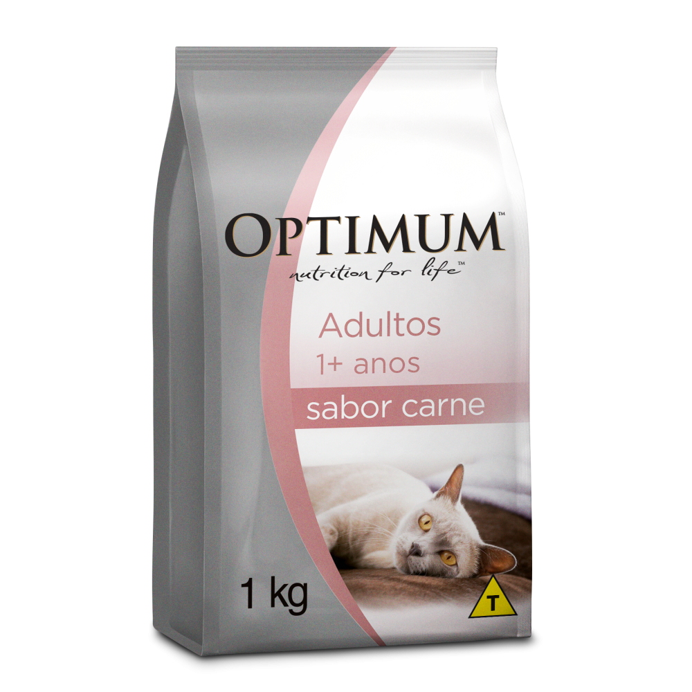 Ração Optimum para Gatos Adultos Sabor Carne 1kg