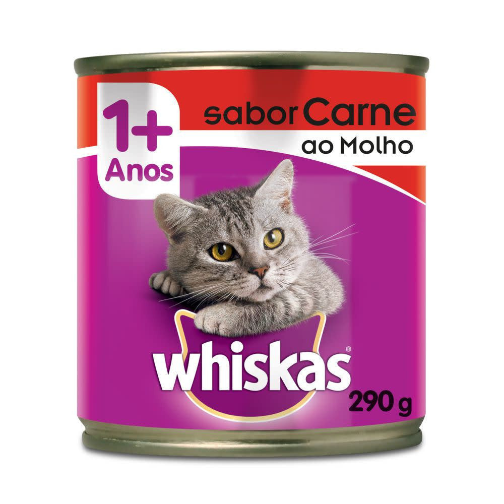 Ração Úmida Whiskas Lata Carne ao Molho para Gatos Adultos 290 g 10in