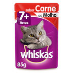 Ração Úmida Whiskas Sachê Carne ao Molho para Gatos Adultos Sênior 7+ Anos 85 g 10un