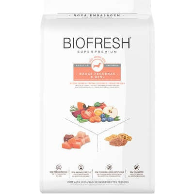 Ração Seca Biofresh Mix de Carne, Frutas, Legumes e Ervas Frescas Cães Castrados de Raças Pequenas e Minis - 10,1Kg